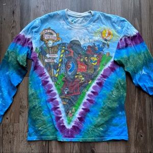 Grateful Dead Liquid Blue Long Sleeve Tie Dye, Medium